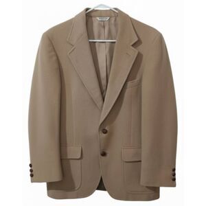 Vintage wallachs mens size 40R union made 100% camel hair tan blazer caramel
